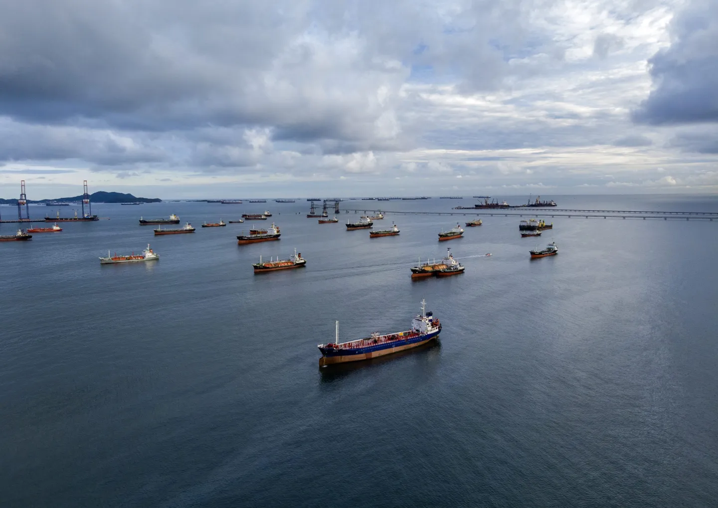 Ships in the Strait of Hormuz