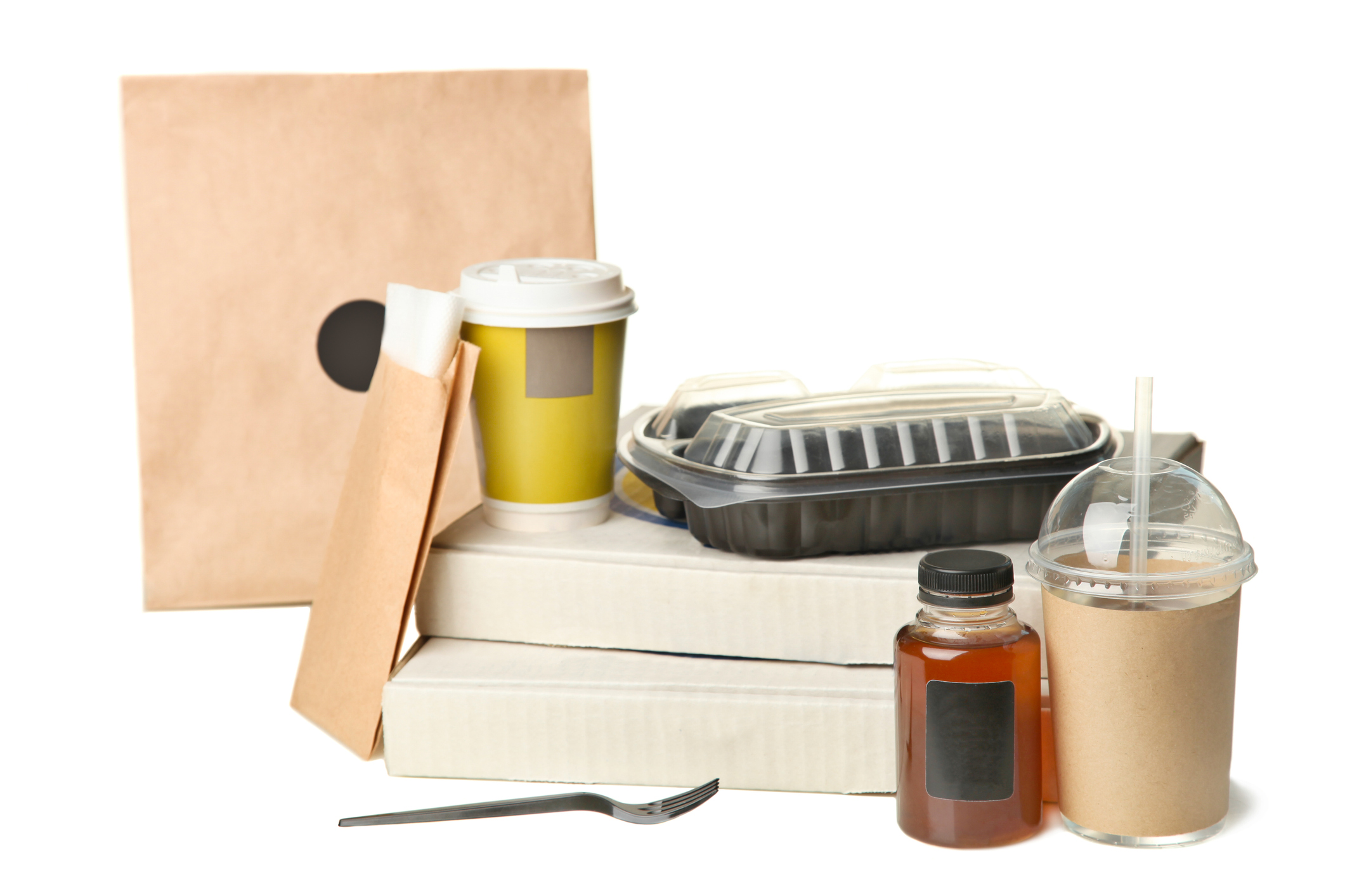 Empty Plastic and Paper Food Containers