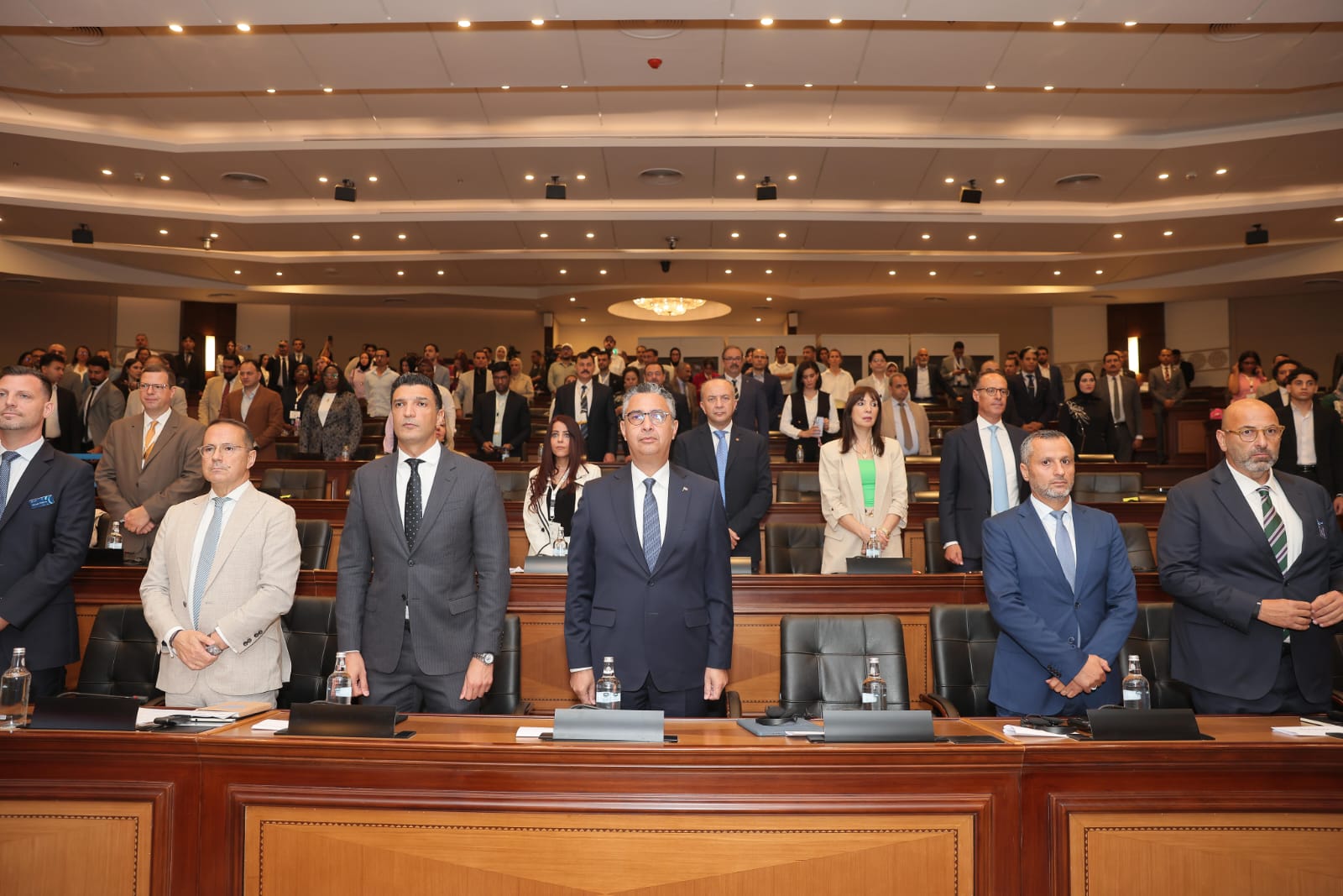 Two Egyptian Ministers of Industry and Supply and Patrick Jean Gilabert, representative of UNIDO, during the opening of the FoodGuard Summit