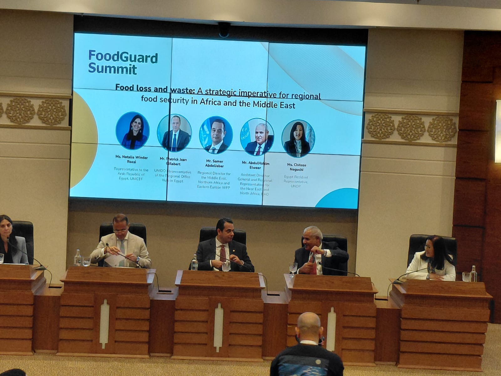 Representatives from FAO, UNICEF, WFP, UNDP, and UNIDO participated in the second session of the FoodGuard Summit in Egypt