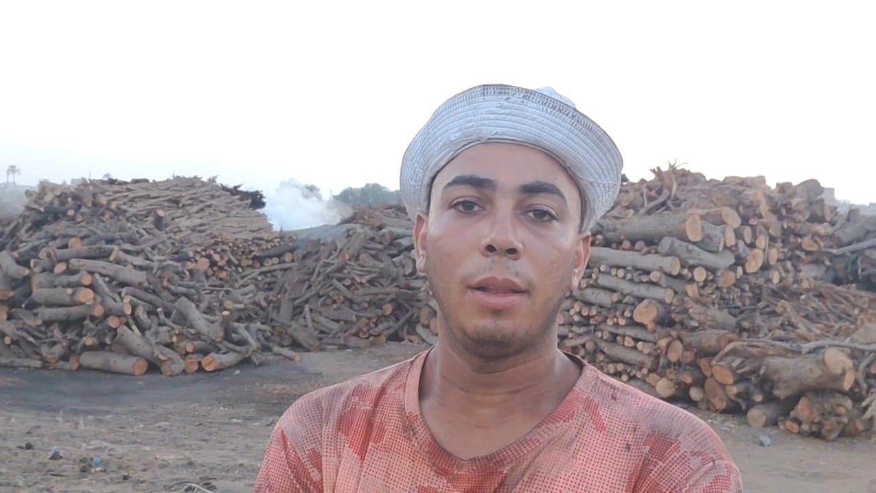 Ibrahim Ahmed, owner of an Egyptian traditional charcoal kiln