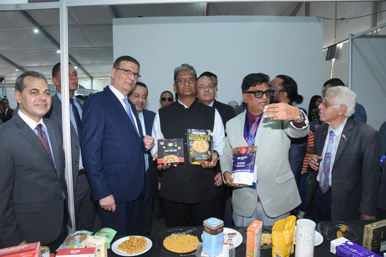 Alaa Farouk, the Egyptian Minister of Agriculture, during the opening of the exhibition